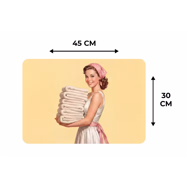 Handdoeken - Vrouw - Jurk - Roze Placemat vinyl groot -specs