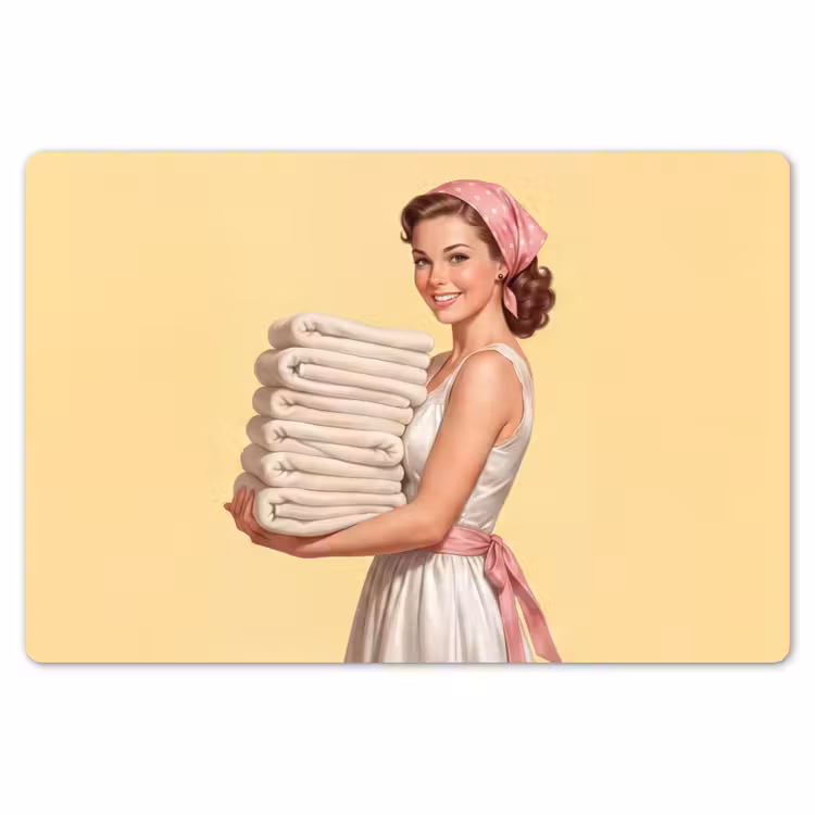 Handdoeken - Vrouw - Jurk - Roze Placemat vinyl groot -zzsfeer1_Kitchenyeah-website
