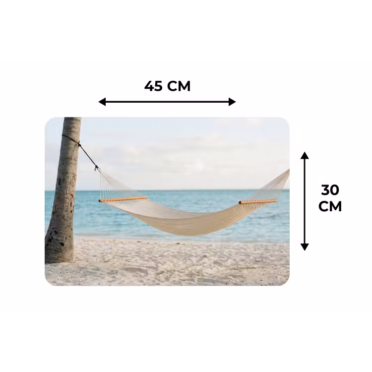 Hangmat - Strand - Wit Placemat vinyl groot -specs