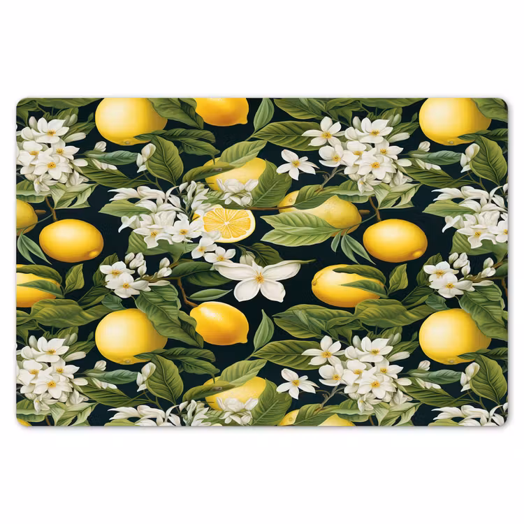 Hangende - Citroenen - Witte - Bloemetjes Placemat vinyl groot 368 -zzsfeer1_Kitchenyeah-website