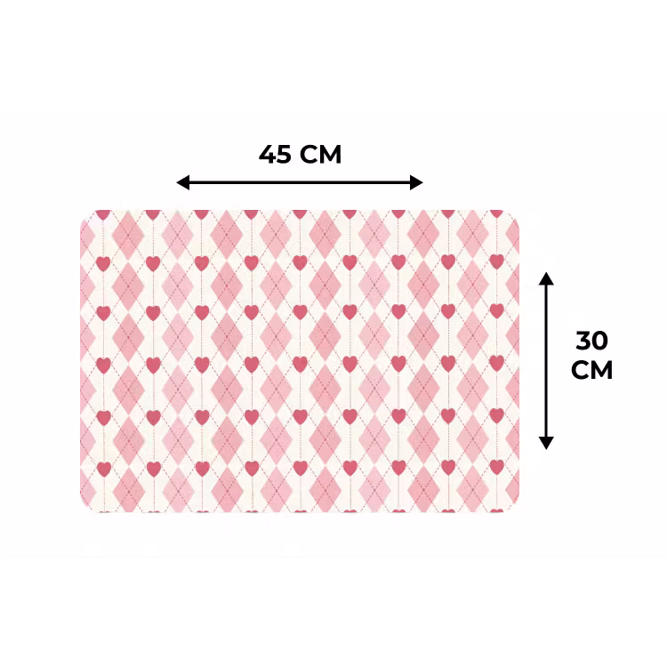 Ruiten - Klassiek - Roze - Wit Placemat vinyl groot 368 -specs