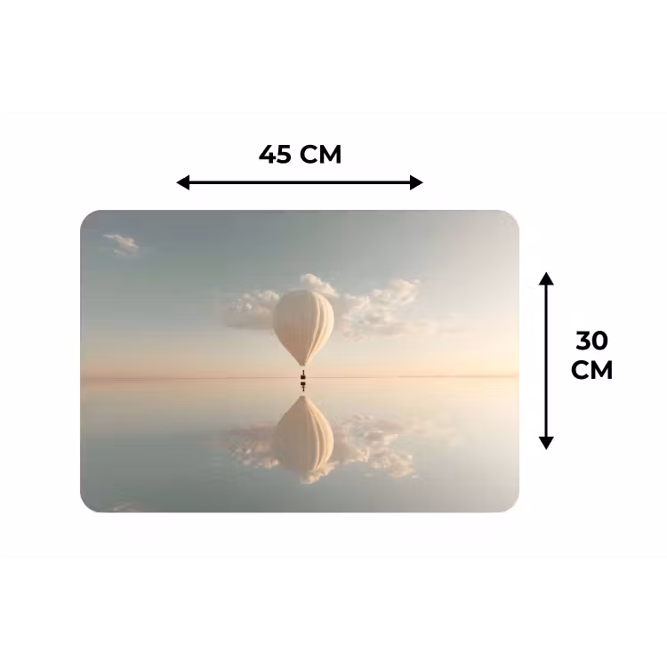 Luchtballon - Wolken - Water - Blauw Placemat vinyl groot -specs