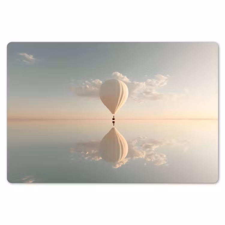 Luchtballon - Wolken - Water - Blauw Placemat vinyl groot -zzsfeer1_Kitchenyeah-website