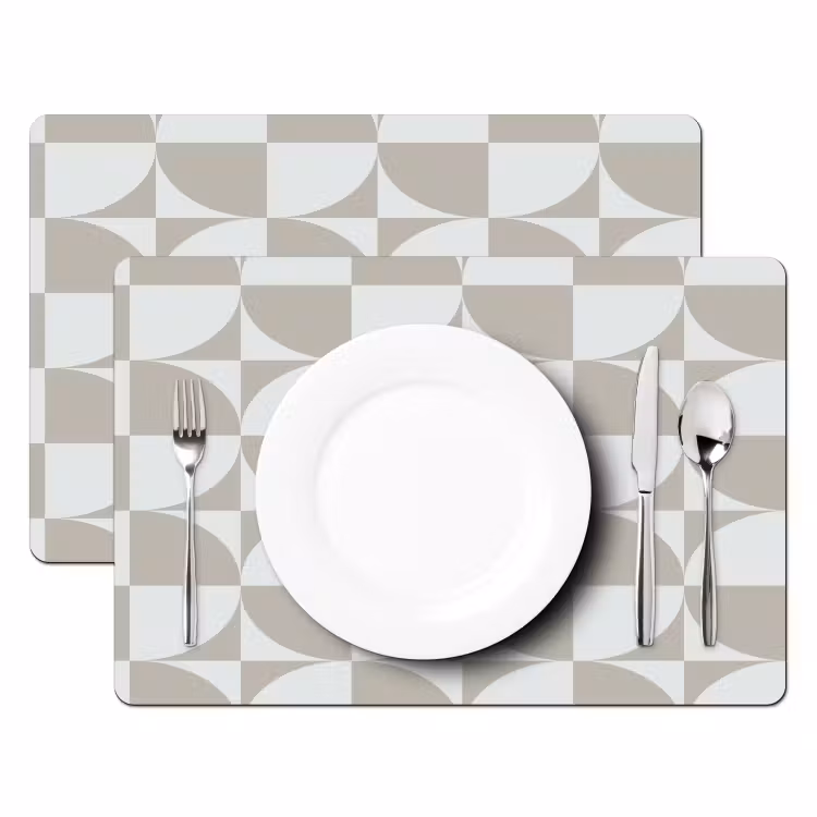 Lichtgrijs - Wit - Vierkant - Rond Placemat vinyl groot 368 -zzsfeer2_Kitchenyeah-website