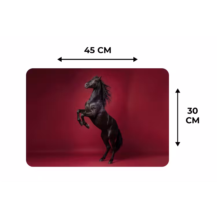 Hengst - Steigert - Rood Placemat vinyl groot -specs