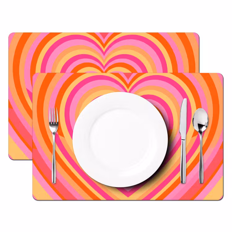 Hart - Concentrisch - Abstract - Liefde - Kleurrijk Placemat vinyl groot -zzsfeer2_Kitchenyeah-website