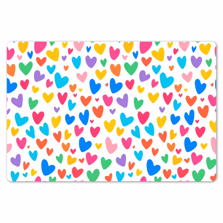 Hartjes - Kleurrijk - Patroon - Levendig Placemat vinyl groot -zzsfeer1_Kitchenyeah-website