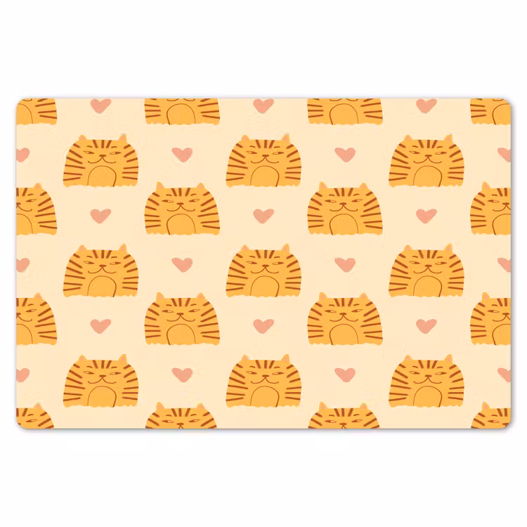 Hartjes - Katten - Strepen - Beige Placemat vinyl groot 368 -zzsfeer1_Kitchenyeah-website