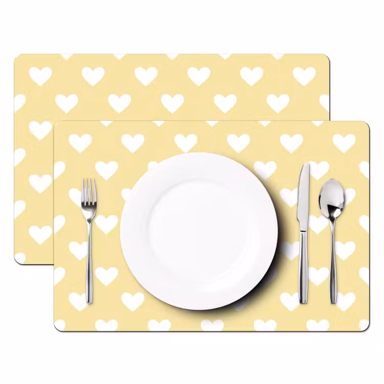 Hartjes - Patroon - Geel Placemat vinyl groot 368 -zzsfeer2_Kitchenyeah-website