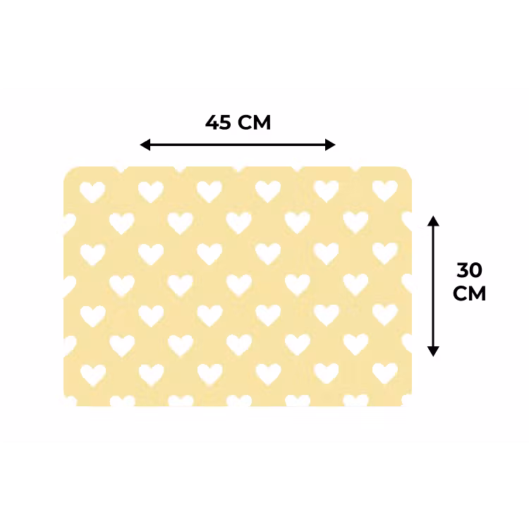 Hartjes - Patroon - Geel Placemat vinyl groot 368 -specs