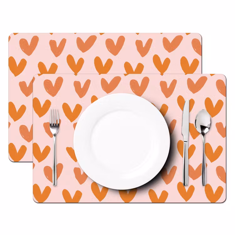 Hartjes - Getekend - Oranje Placemat vinyl groot 368 -zzsfeer2_Kitchenyeah-website