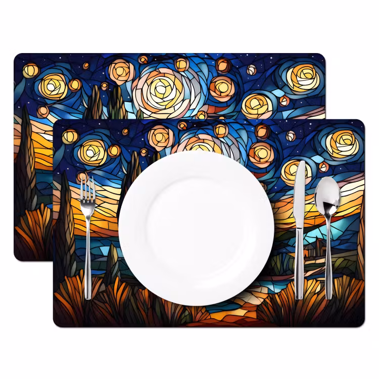 Hemel - Sterren - Mozaïek - Huizen Placemat vinyl groot -zzsfeer2_Kitchenyeah-website