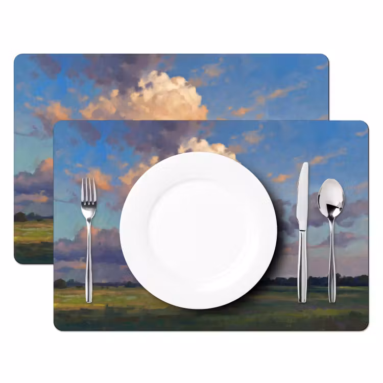 Lucht - Wolken - Landschap - Modern - Oranje Placemat vinyl groot -zzsfeer2_Kitchenyeah-website