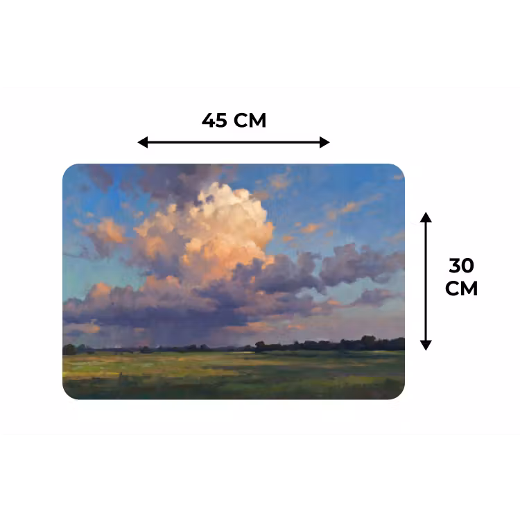 Lucht - Wolken - Landschap - Modern - Oranje Placemat vinyl groot -specs