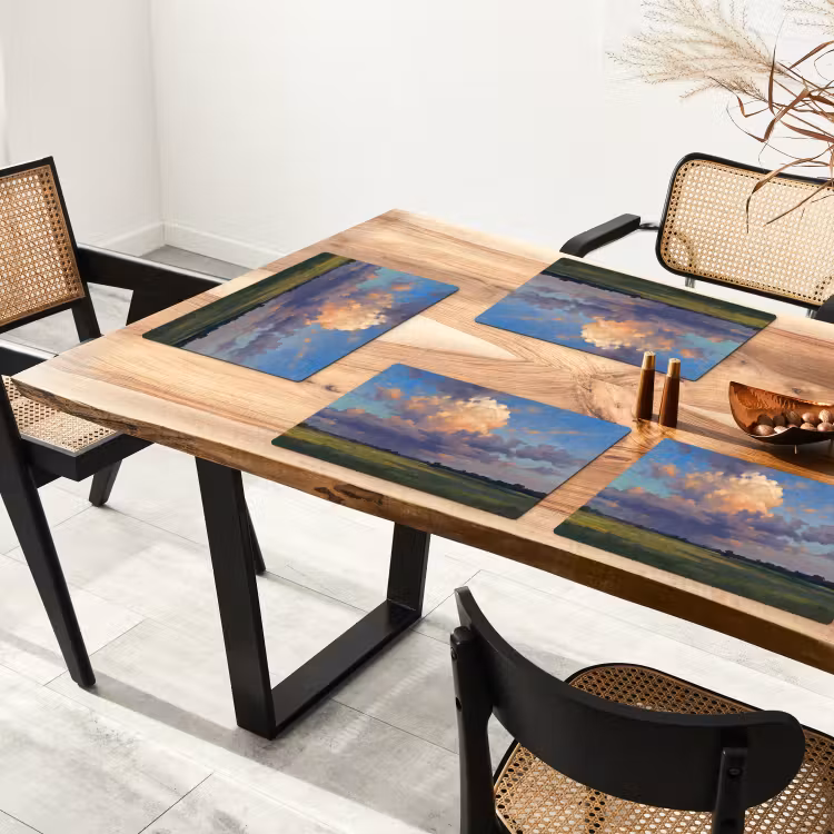 Lucht - Wolken - Landschap - Modern - Oranje Placemat vinyl groot -zzsfeer4_Kitchenyeah-website