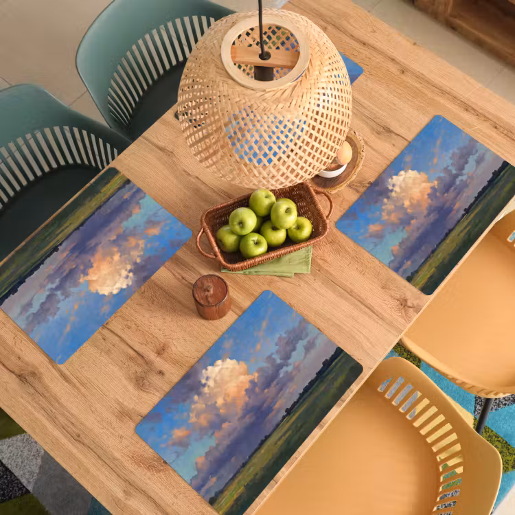 Lucht - Wolken - Landschap - Modern - Oranje Placemat vinyl groot -zzsfeer5_Kitchenyeah-website