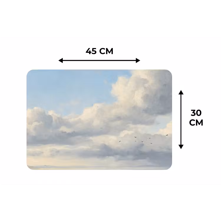 Lucht - Wolken - Natuur - Klassiek - Blauw Placemat vinyl groot -specs