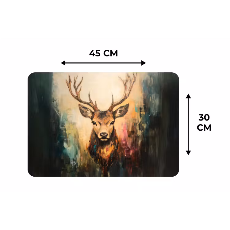 Hert - Geverfd - Gewei - Bruin Placemat vinyl groot -specs