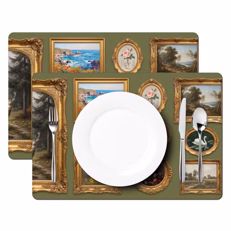 Hert - Bos - Natuur - Klassiek - Dieren Placemat vinyl groot -zzsfeer2_Kitchenyeah-website