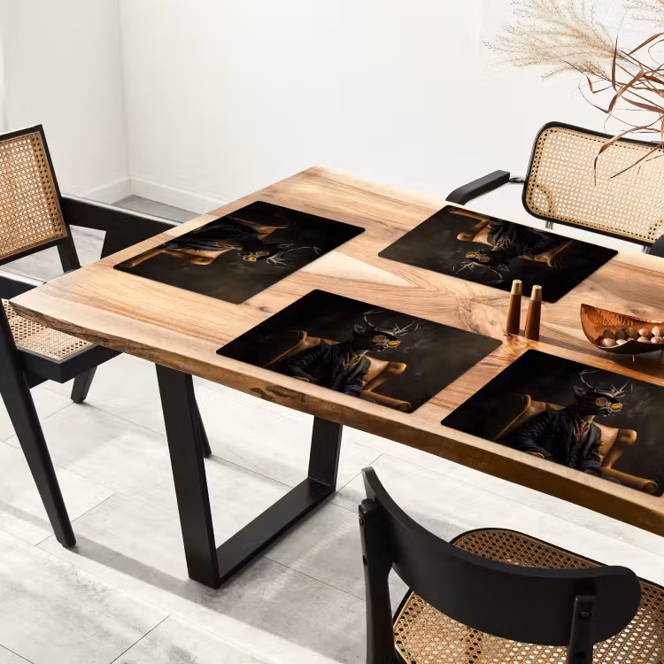 Hert - Zonnebril - Zwart - Pak Placemat vinyl groot -zzsfeer4_Kitchenyeah-website