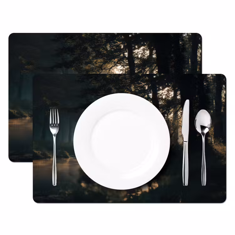 Hert - Bosbeek - Mystiek Placemat vinyl groot -zzsfeer2_Kitchenyeah-website