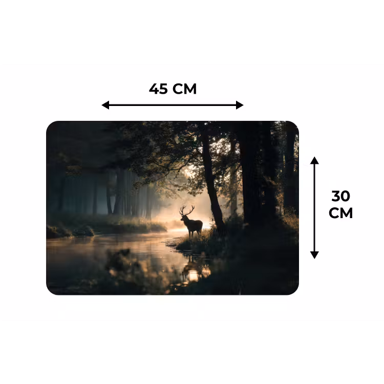 Hert - Bosbeek - Mystiek Placemat vinyl groot -specs