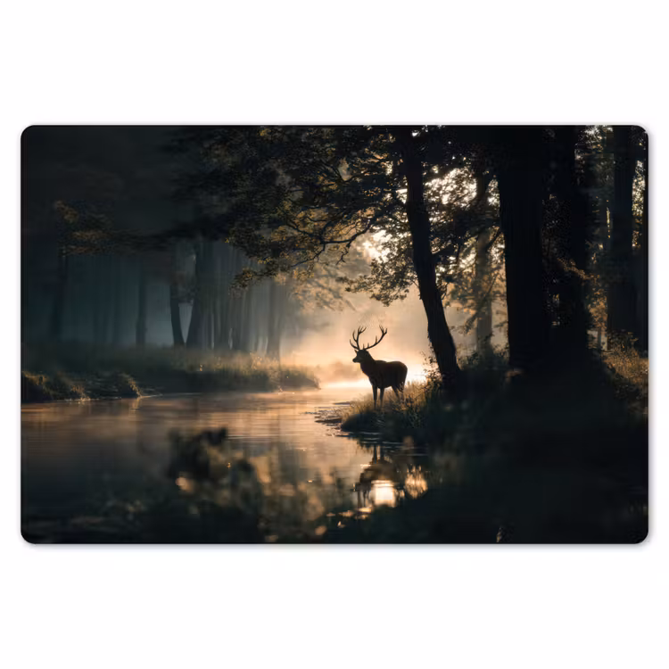 Hert - Bosbeek - Mystiek Placemat vinyl groot -zzsfeer1_Kitchenyeah-website
