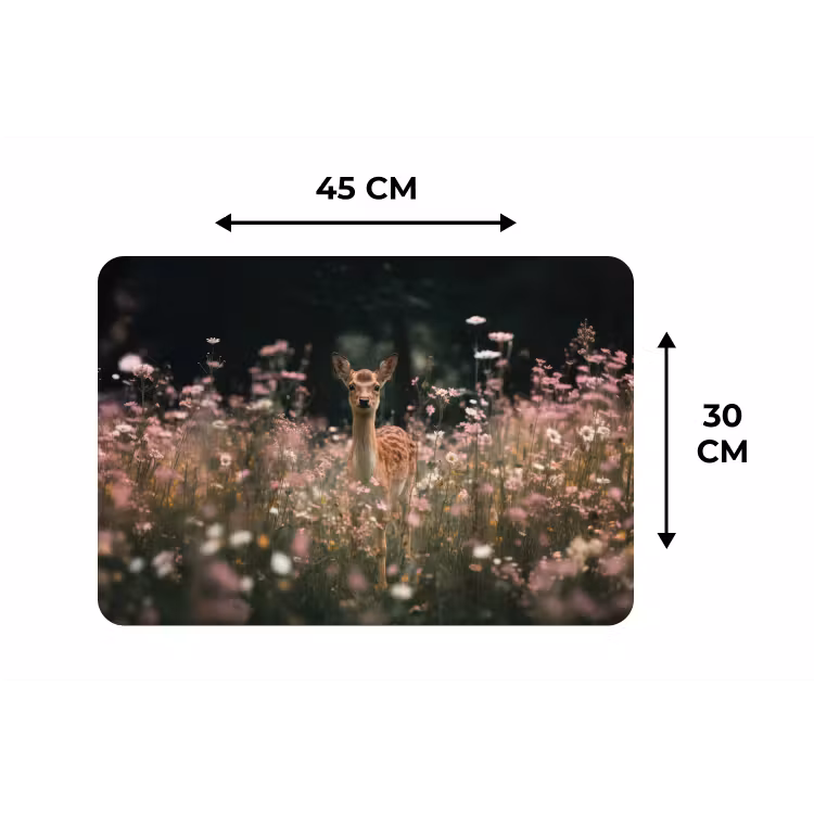 Hert - Wilde bloemen - Bos Placemat vinyl groot -specs