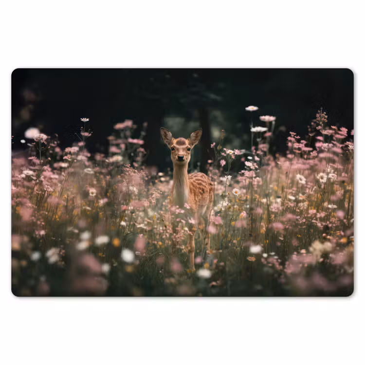Hert - Wilde bloemen - Bos Placemat vinyl groot -zzsfeer1_Kitchenyeah-website