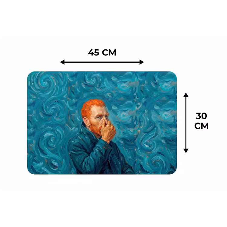 Portret - Klassiek - Blauw Placemat vinyl groot -specs