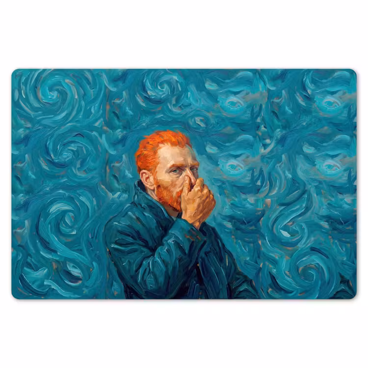 Portret - Klassiek - Blauw Placemat vinyl groot -zzsfeer1_Kitchenyeah-website