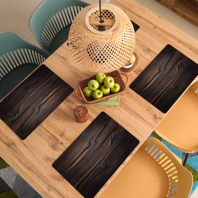 Hout - Grillige nerven Placemat vinyl groot -zzsfeer5_Kitchenyeah-website
