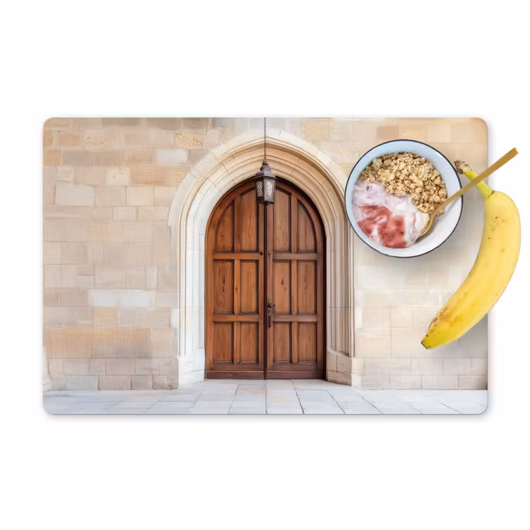 Houten - Deur - Lantaarn Placemat vinyl groot -zzzproduct_Kitchenyeah-website