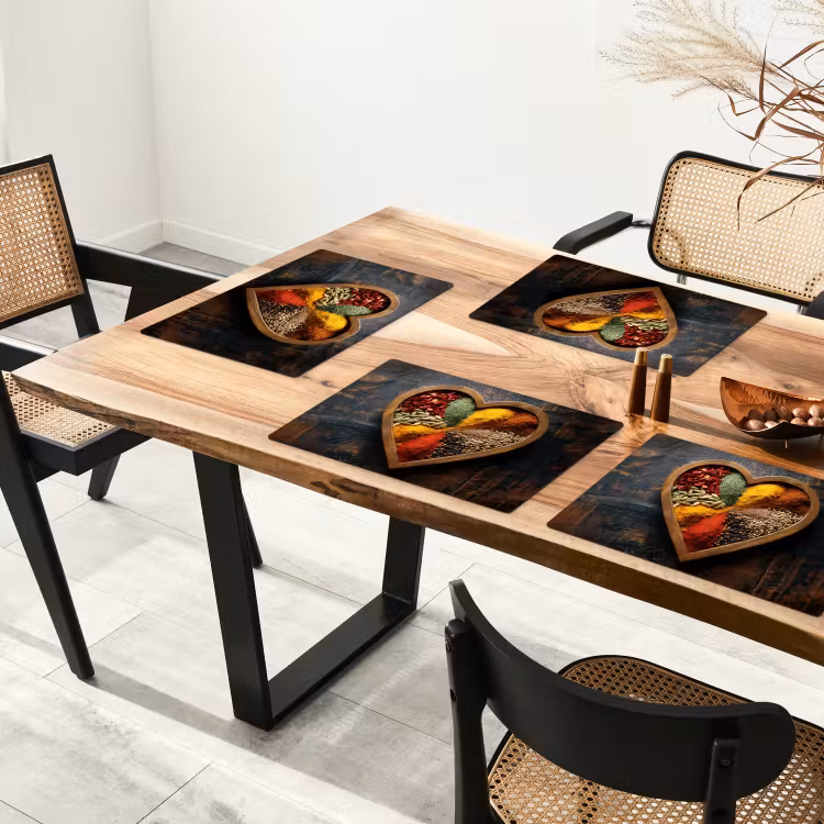 Houten - Hart - Kleurrijke - Specerijen Placemat vinyl groot -zzsfeer4_Kitchenyeah-website