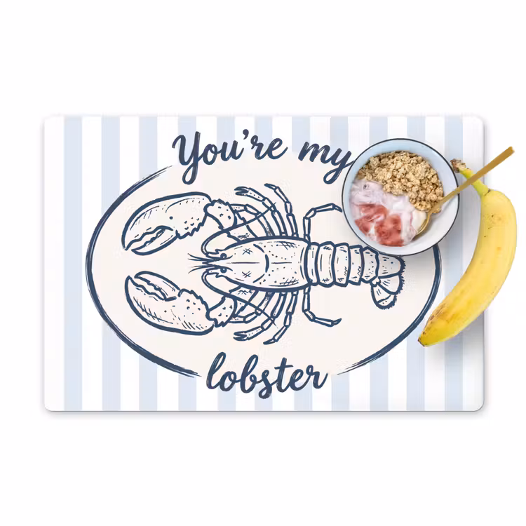 Kreeft - Illustratie - Liefde - Blauw - Decoratie Placemat vinyl groot -zzzproduct_Kitchenyeah-website