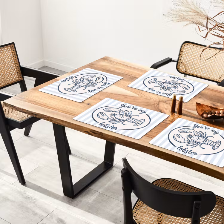 Kreeft - Illustratie - Liefde - Blauw - Decoratie Placemat vinyl groot -zzsfeer4_Kitchenyeah-website
