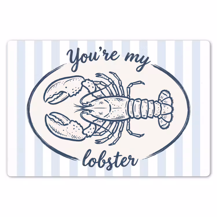 Kreeft - Illustratie - Liefde - Blauw - Decoratie Placemat vinyl groot -zzsfeer1_Kitchenyeah-website