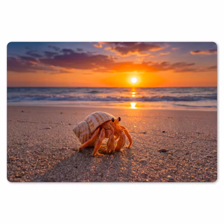 Kreeft - Strand - Natuur - Zonsondergang - Oranje Placemat vinyl groot -zzsfeer1_Kitchenyeah-website