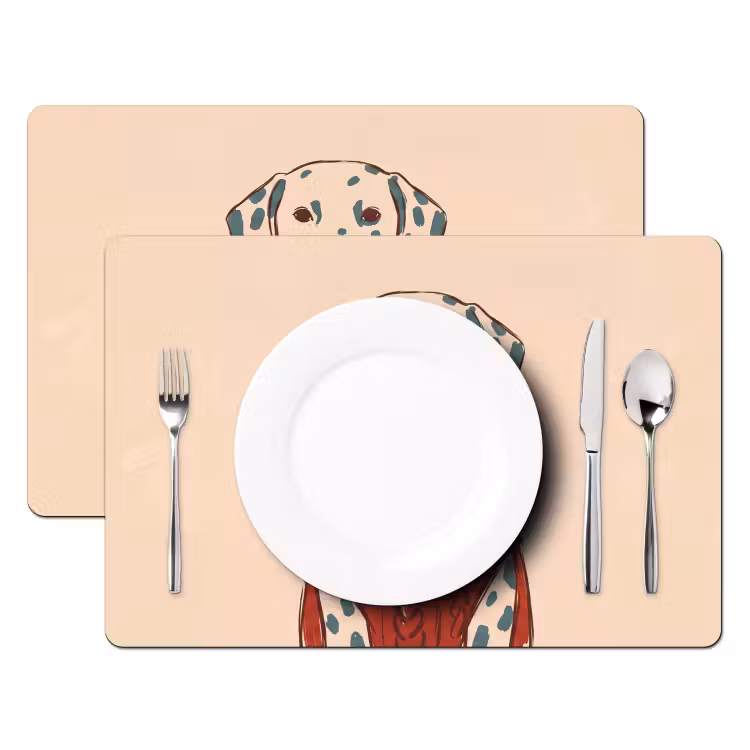 Hond - Trui - Winter - Dieren - Rood Placemat vinyl groot -zzsfeer2_Kitchenyeah-website