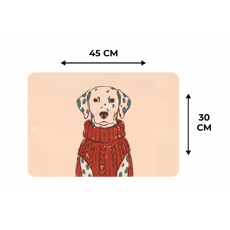 Hond - Trui - Winter - Dieren - Rood Placemat vinyl groot -specs