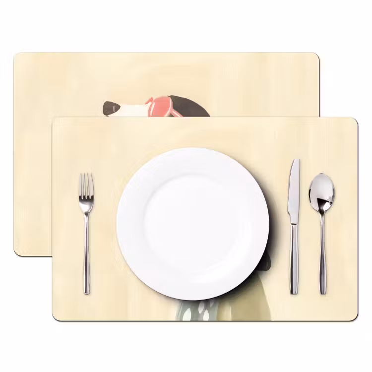 Hond - Zonnebril - Sjaal Placemat vinyl groot -zzsfeer2_Kitchenyeah-website