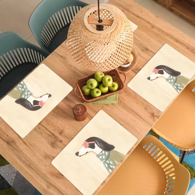Hond - Zonnebril - Sjaal Placemat vinyl groot -zzsfeer5_Kitchenyeah-website