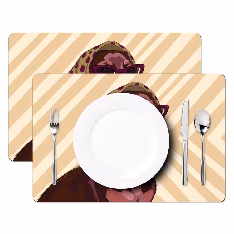 Hond - Zonnebril - Hoofddoek - Dieren - Modern Placemat vinyl groot -zzsfeer2_Kitchenyeah-website