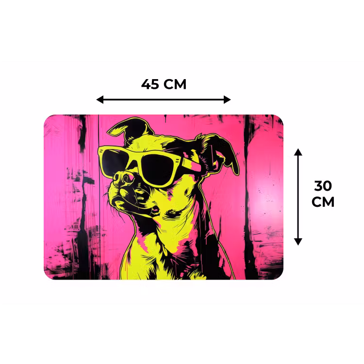 Hond - Zonnebril - Roze - Art Placemat vinyl groot -specs