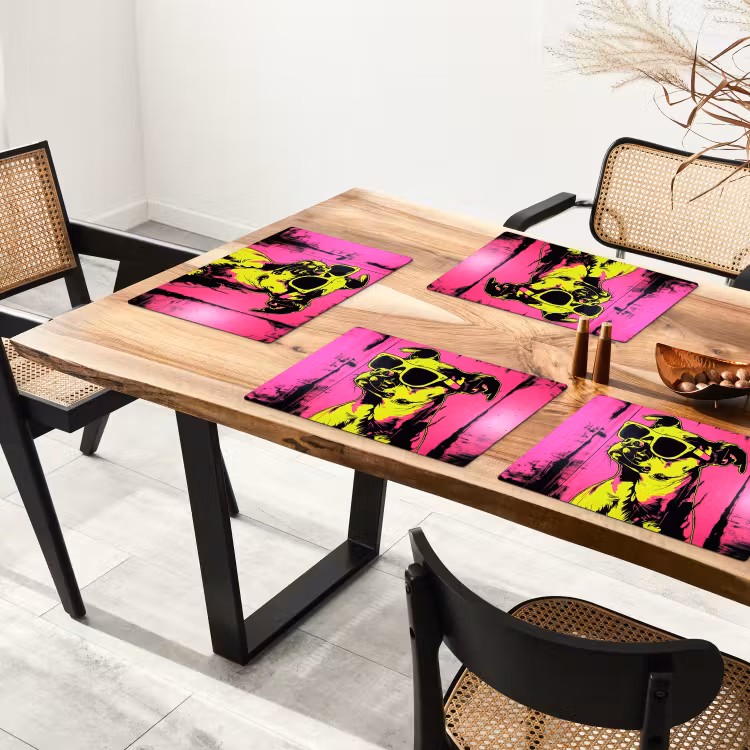 Hond - Zonnebril - Roze - Art Placemat vinyl groot -zzsfeer4_Kitchenyeah-website