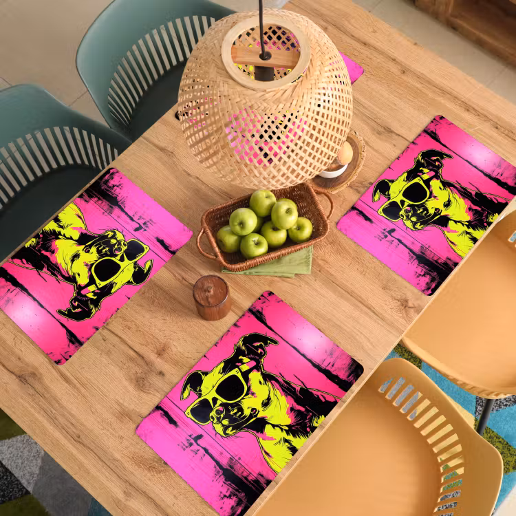 Hond - Zonnebril - Roze - Art Placemat vinyl groot -zzsfeer5_Kitchenyeah-website