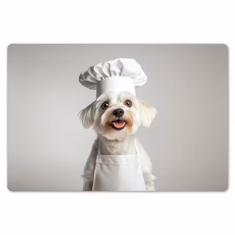 Hond - Wit - Kok Placemat vinyl groot -zzsfeer1_Kitchenyeah-website