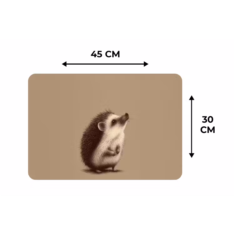 Egel - Snuitje - Bruin - Stekels Placemat vinyl groot -specs