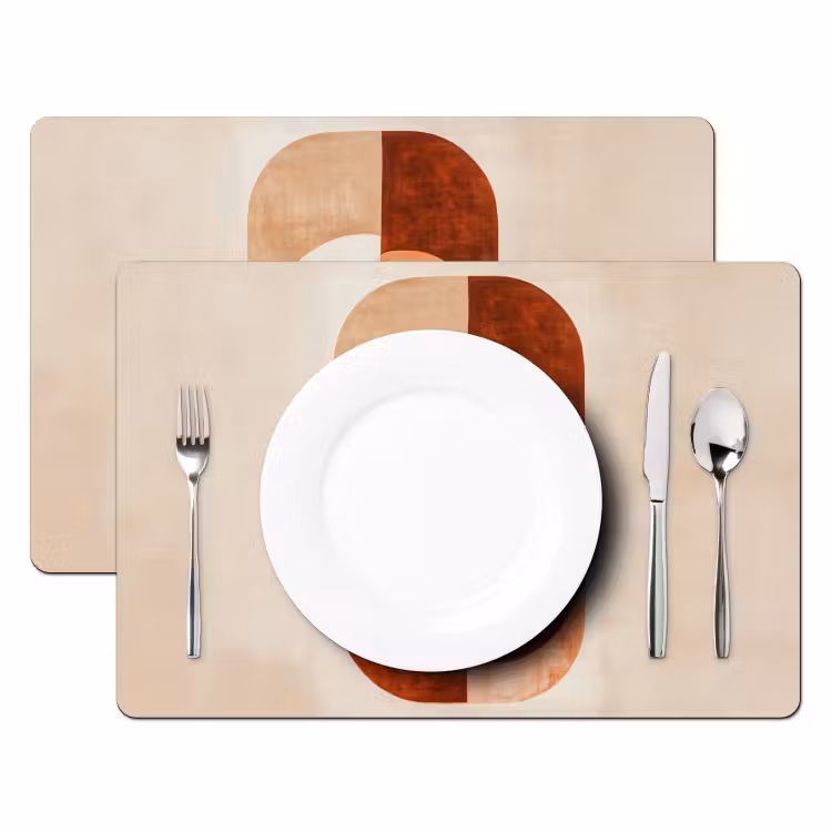 Illustratie - Abstract - Vormen - Rood Placemat vinyl groot -zzsfeer2_Kitchenyeah-website