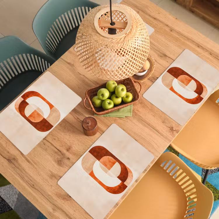 Illustratie - Abstract - Vormen - Rood Placemat vinyl groot -zzsfeer5_Kitchenyeah-website